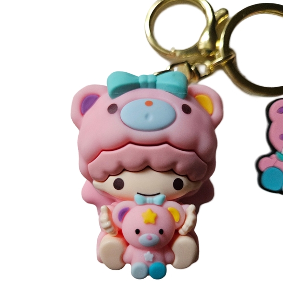 Sanrio Kawaii Hello Kitty Keychain Twin Stars - Picture 2 of 3